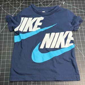 Nike Kids Navy and Aqua Logo Tee